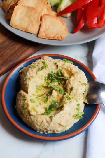 Cilantro jalapeno hummus recipe