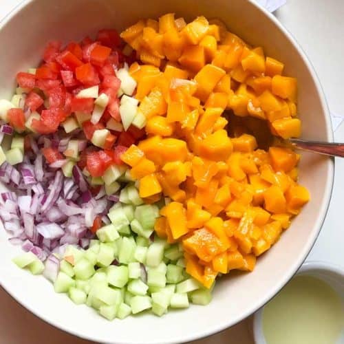 Fresh mango salsa chopped.