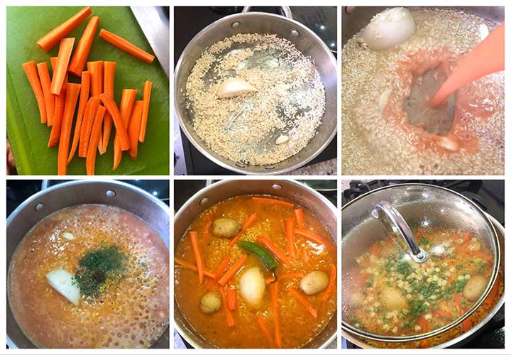 process steps to make the rice recipe