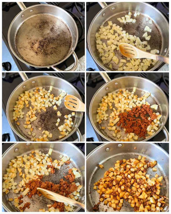 Cooking Steps to make Chorizo Con Papas
