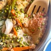 Close up of fresh cooked Arroz con Pollo recipe