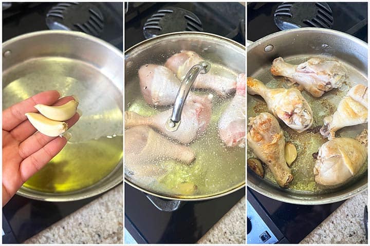 Arroz con Pollo process steps to recipe section 1