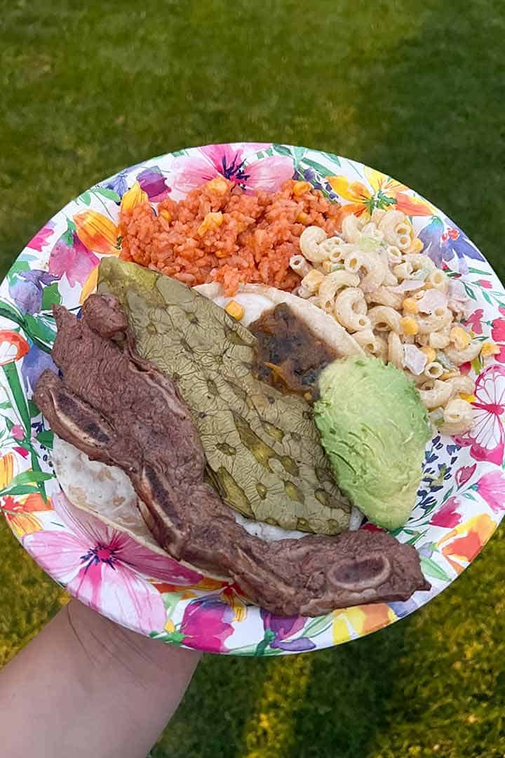 Ensalada-De-Coditos-Recipe-elbows-Mexican-BBQ-Food-plate.