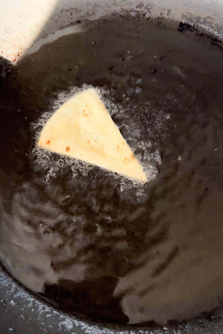 hot oil check with tortilla