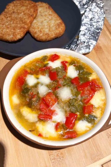 hatch-Green-Chili-Queso-Fundido-recipe in baking dish.