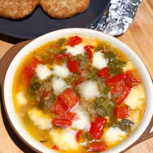 hatch-Green-Chili-Queso-Fundido-recipe in baking dish.