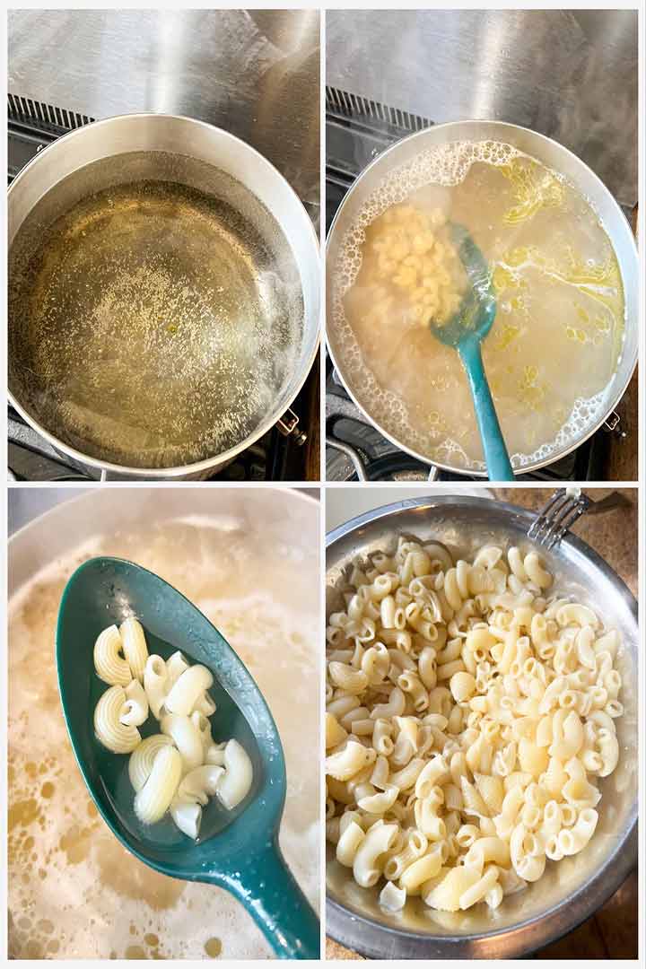 How to cook the elbow macaroni first.