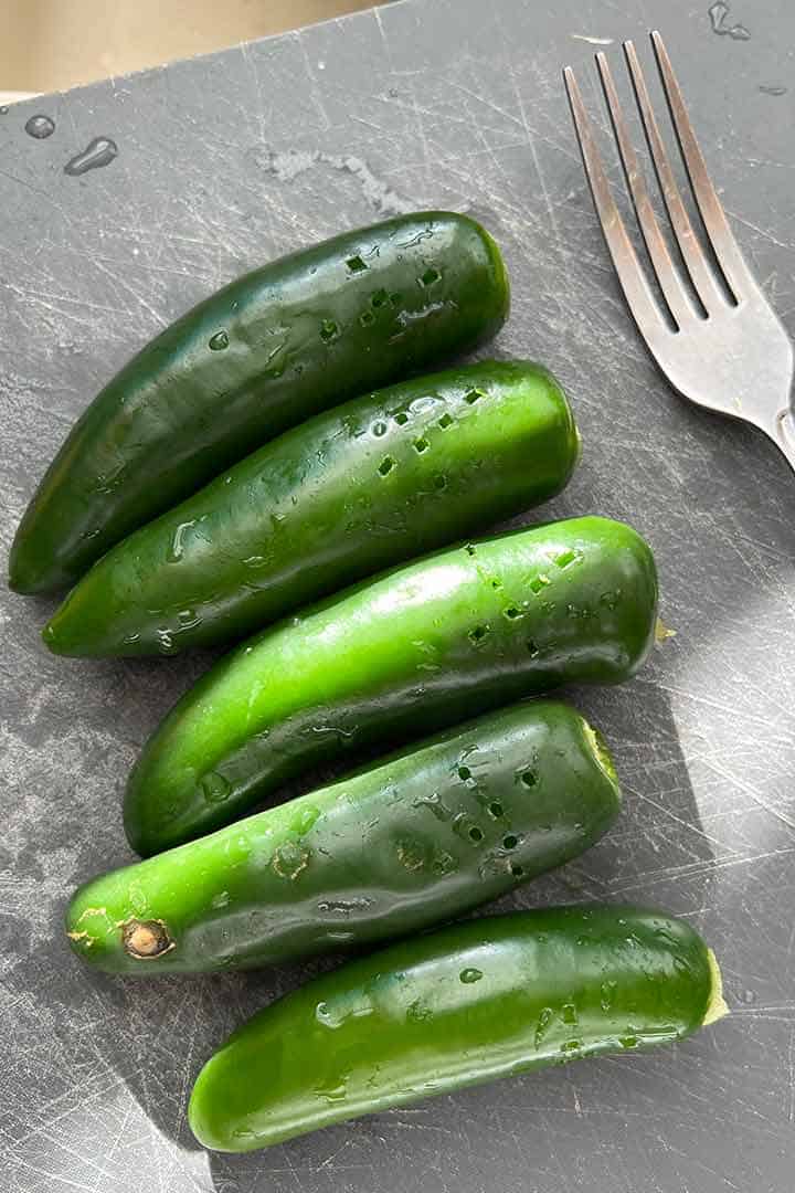 Important step before boiling spicy peppers.