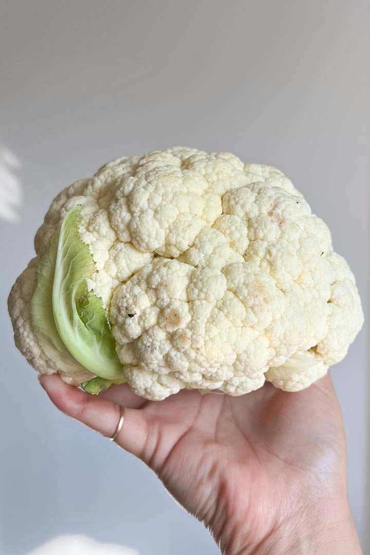 Primary ingredient, fresh cauliflower.