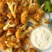 Buffalo Cauliflower in the oven Recipe Post.