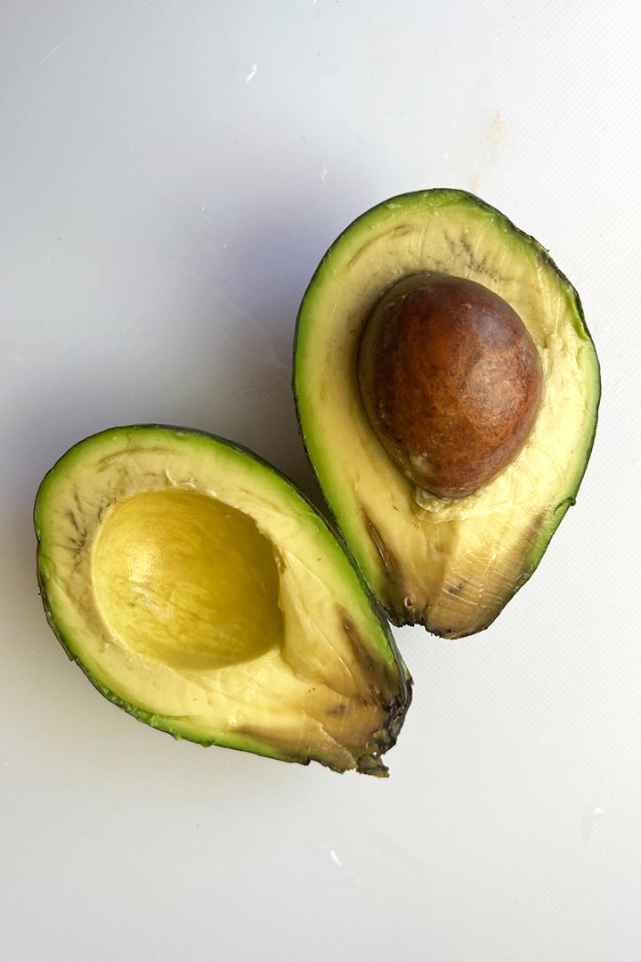Overly ripe avocado to make into avocado sour cream. Don't fear the brown spots, the rest is still good to eat.